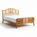 Lit en bambou naturel avec sommier en latex 200 x 160 x 100cm