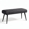 Banc en tissu noir avec pieds en métal dimensions 100 x 40 x 45cm