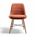 Chaise contemporaine en tissu orange avec pieds en bois de hêtre 45 x 55 x 85cm