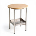 Table ronde en bois avec support en acier inoxydable 60 x 60 x 70cm