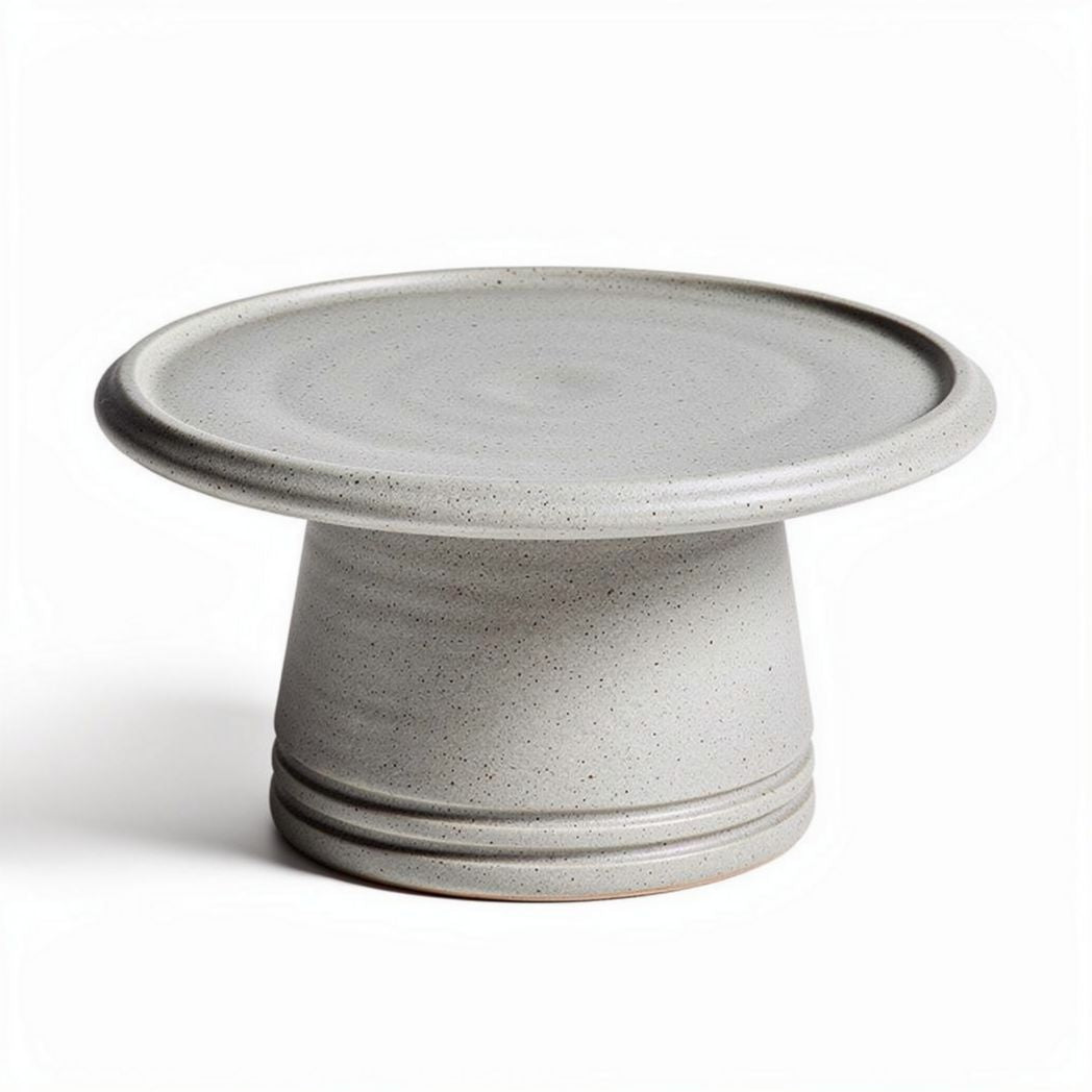Plat de présentation en céramique grise diamètre 30 cm hauteur 15 cm