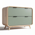 Commode en bois clair avec tiroirs vert pâle dimensions 120 x 60 x 80cm